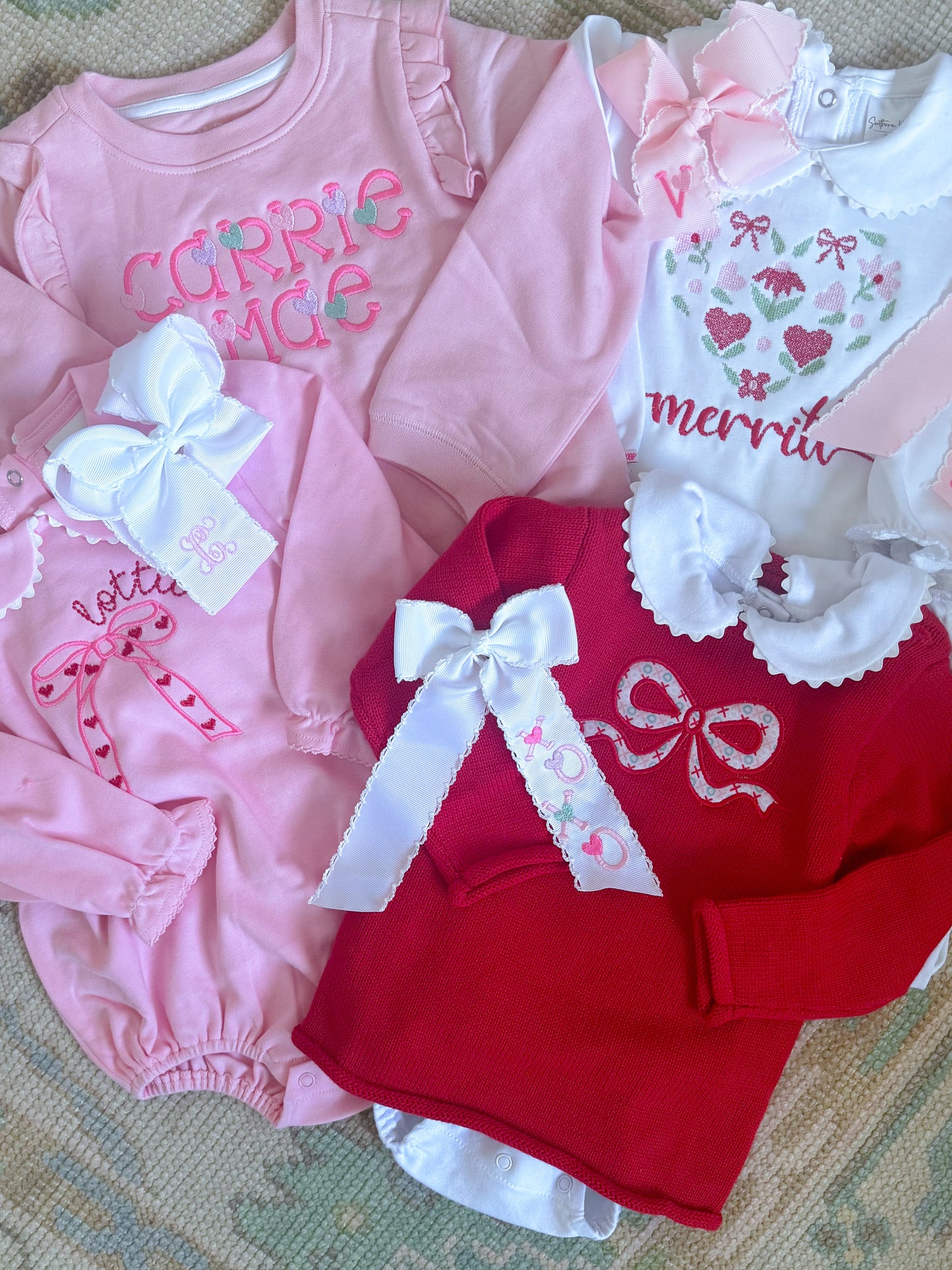 Valentines Embroidered Bow