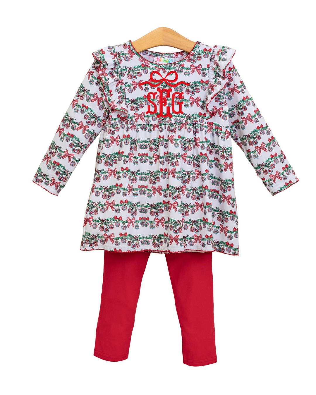 Bows & Baubles Christmas Flutter Pant Set