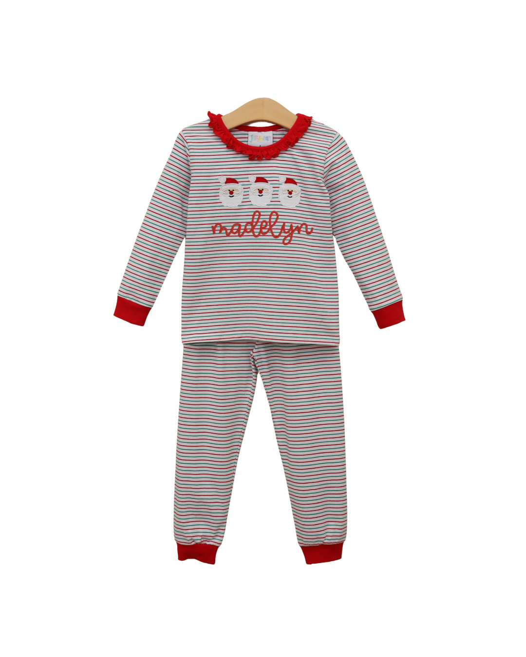 Christmas Candy Stripe Santa Ruffle Set