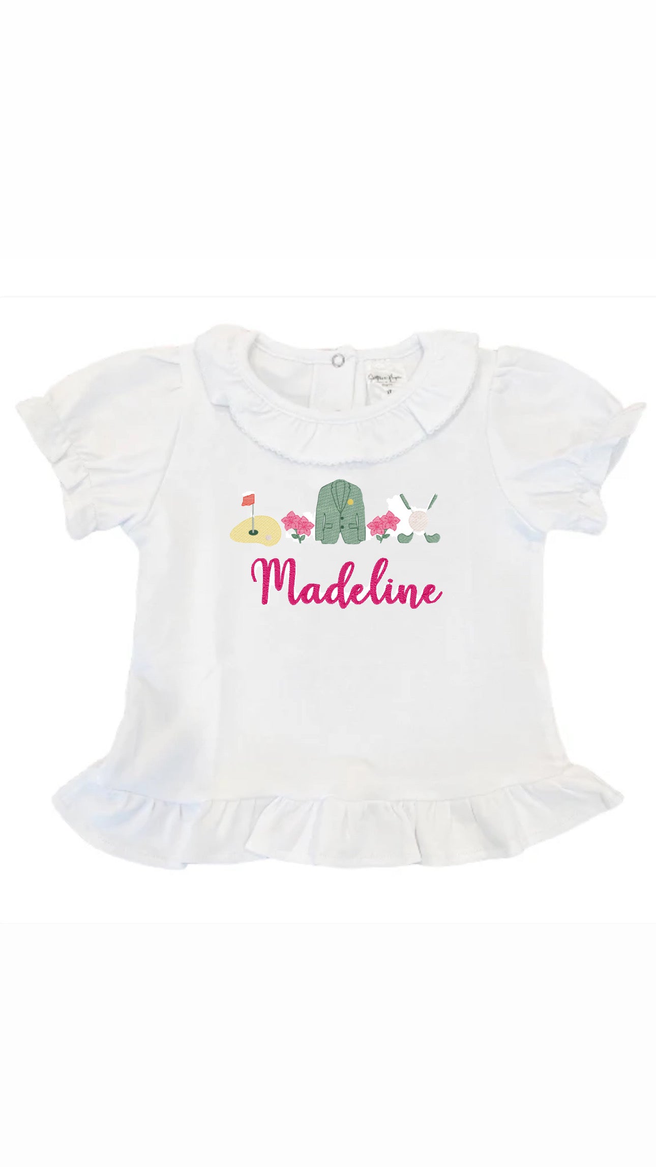 Girls Short Sleeve Ruffle Shirt