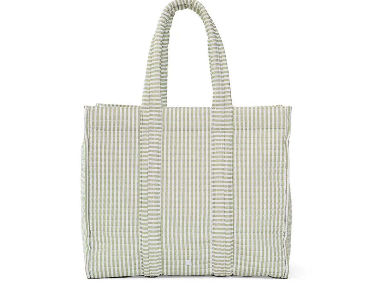 Quilted Go Go Tote - Pimlico Stripe Sage