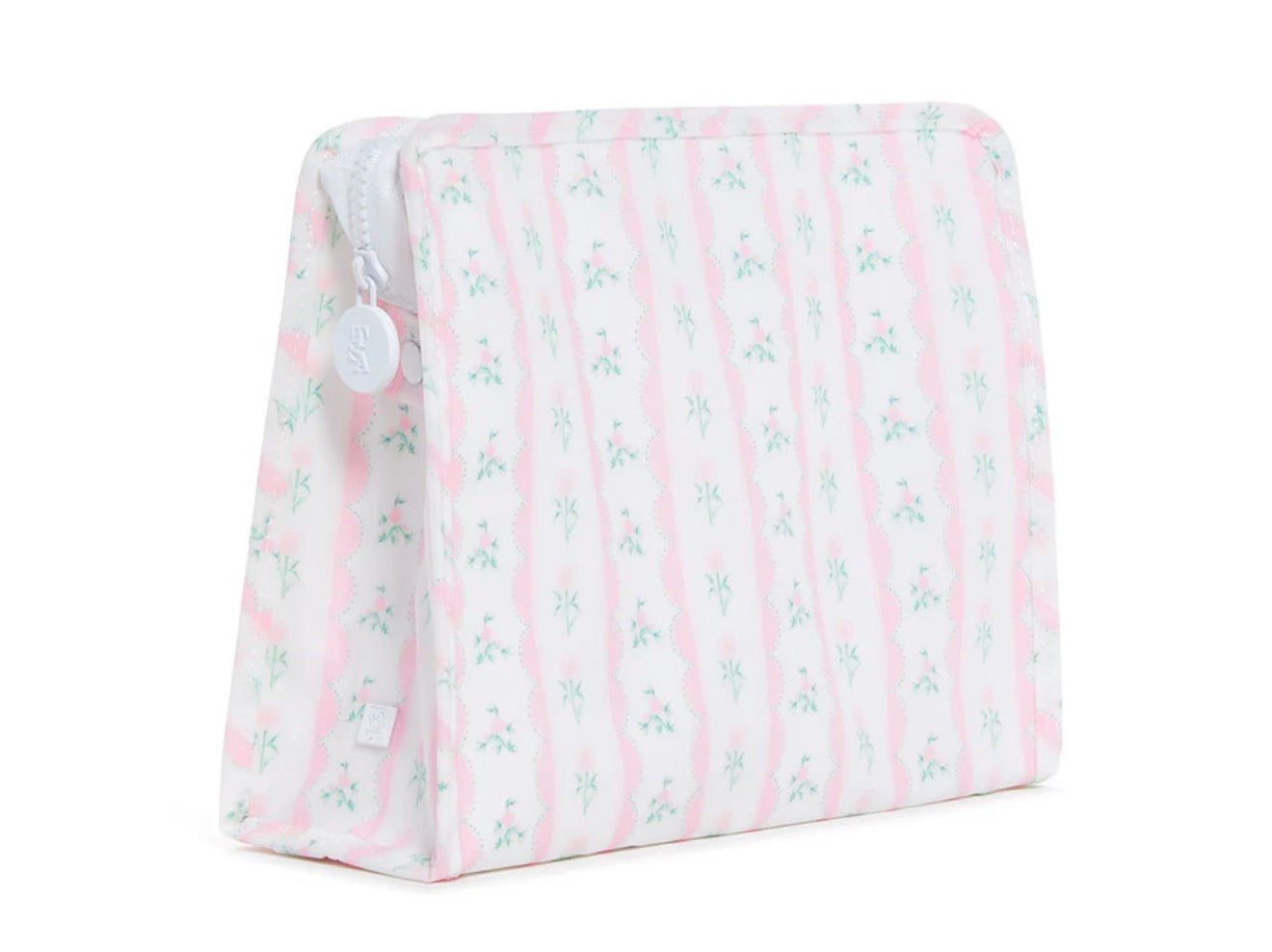 Roadie Large Zip Pouch - Pink Ribbon Floral