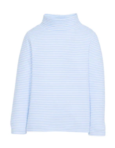 Unisex Light Blue Striped Turtleneck