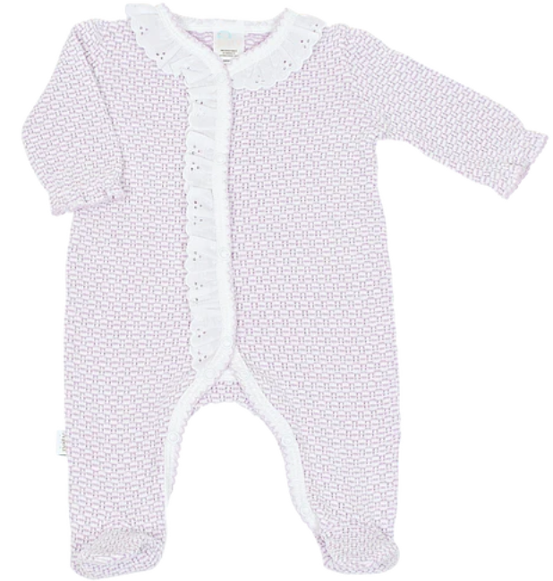 Preorder Paty - PatyKnit Solid Color Footie with Peter Pan Eyelet Collar