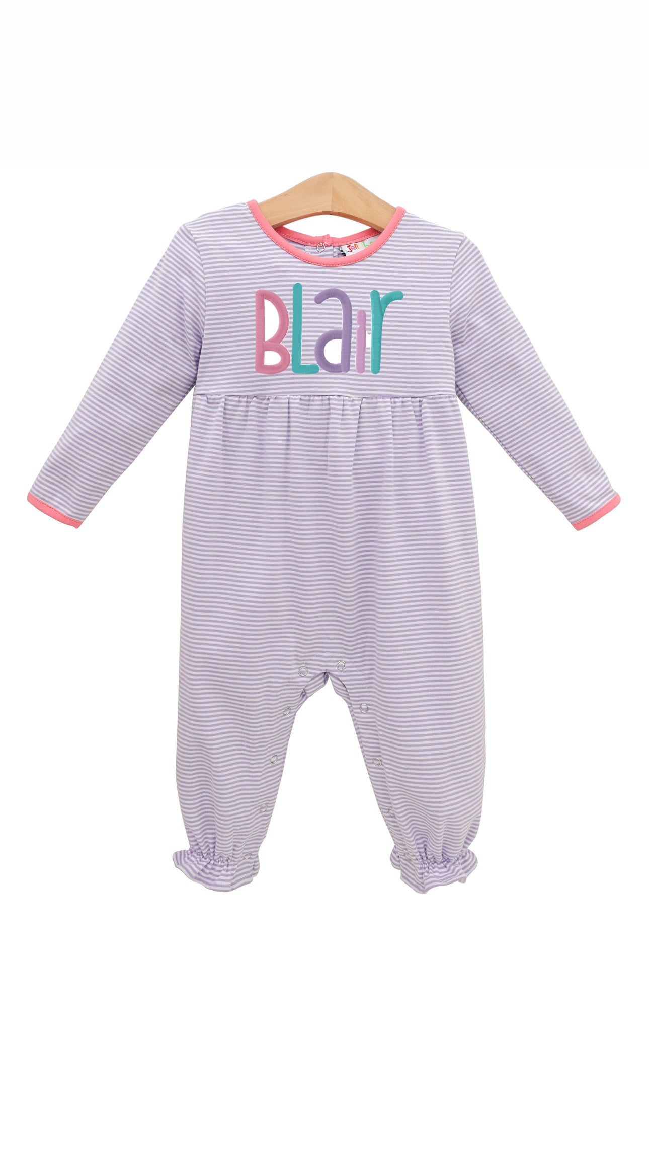 Sadie Romper - Purple Stripe/Pink