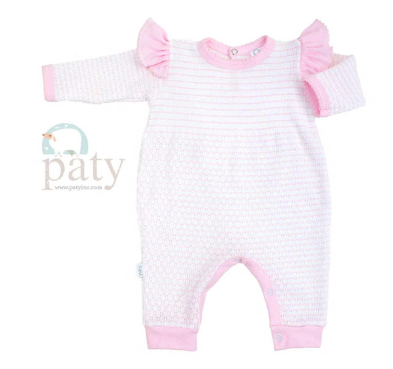 PreOrder Paty - Pinstripe Angel Sleeve Romper