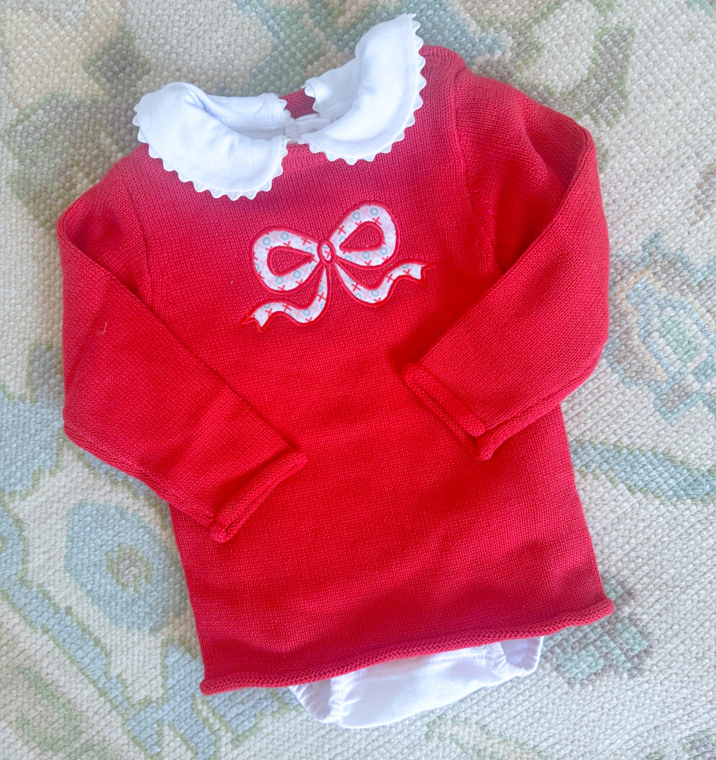 Girls Appliqué Roll Neck Sweater