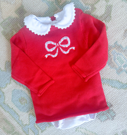 Girls Appliqué Roll Neck Sweater