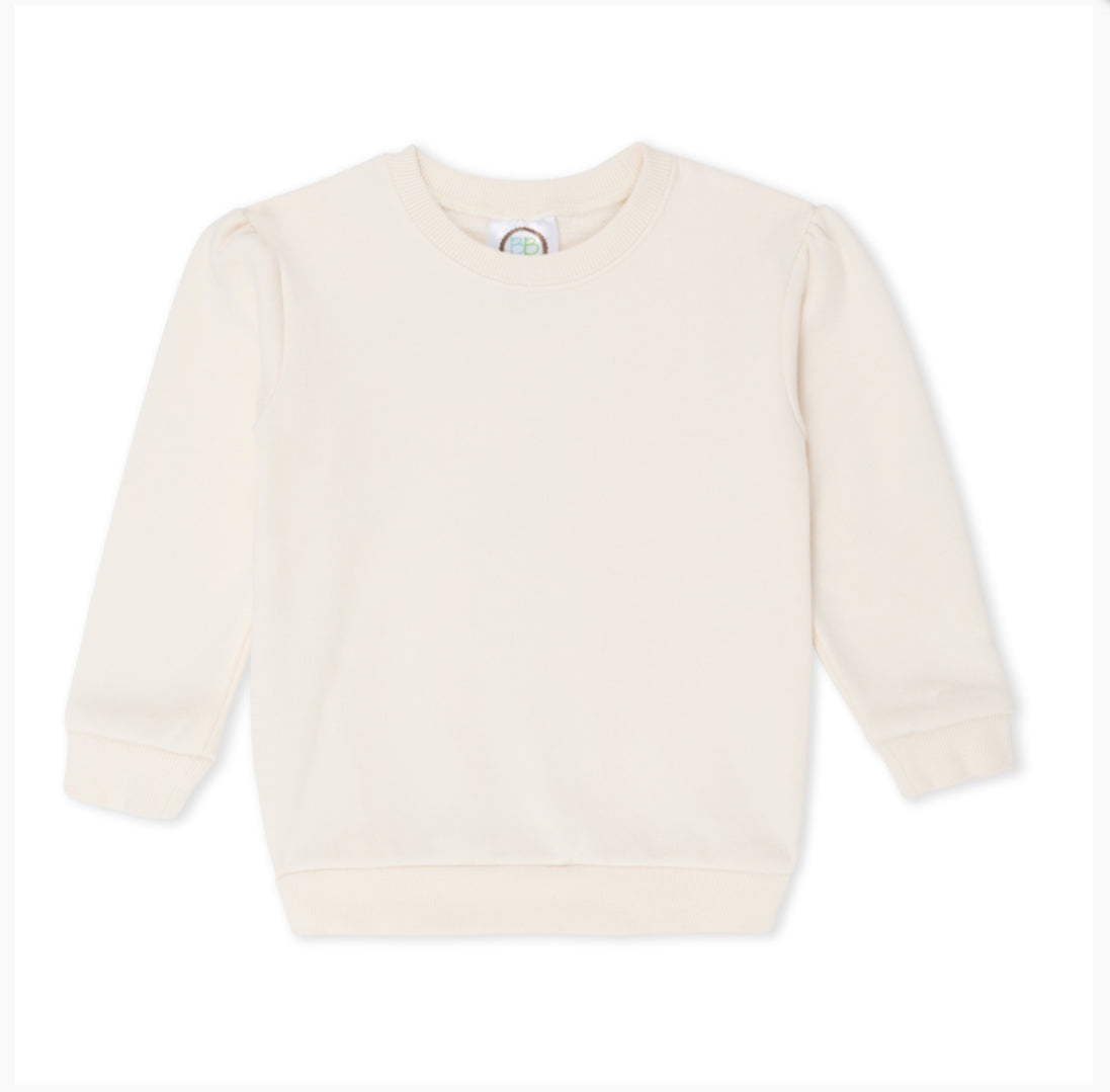 Embroidered Puff Sleeve Sweatshirts