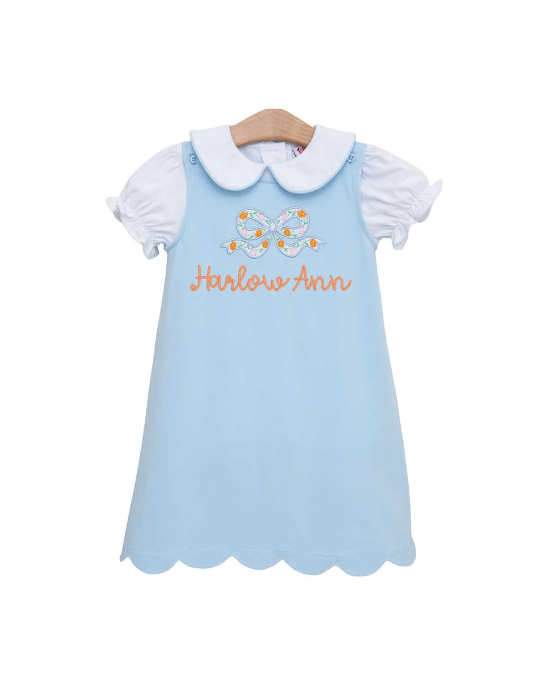 Pumpkin Bow Scallop Jumper Set