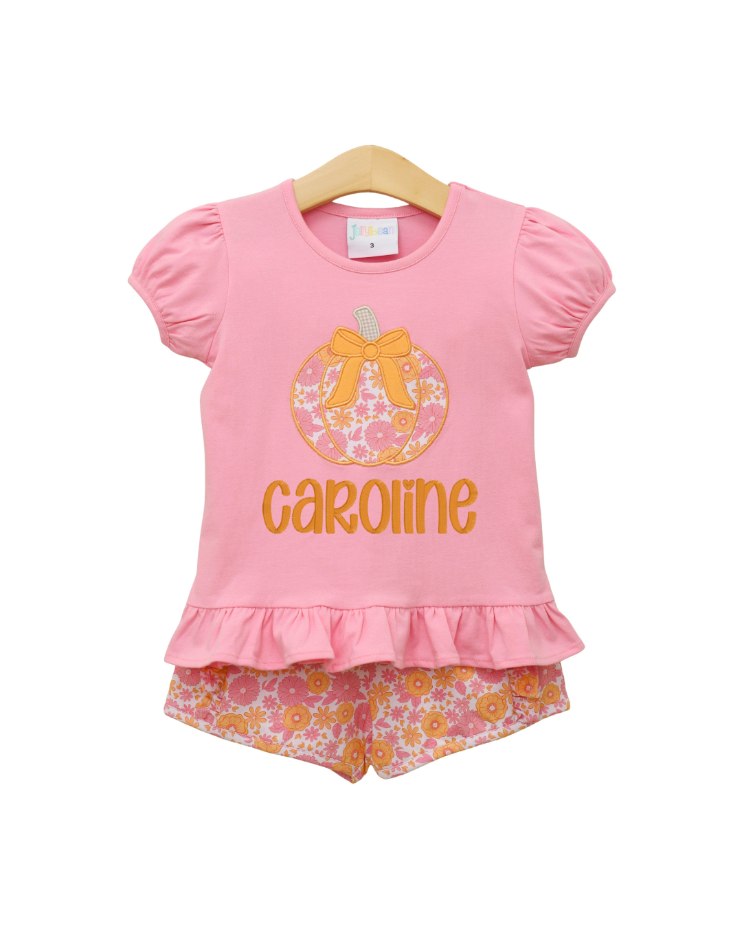 Pumpkin Petals Applique Ruffle Short Set