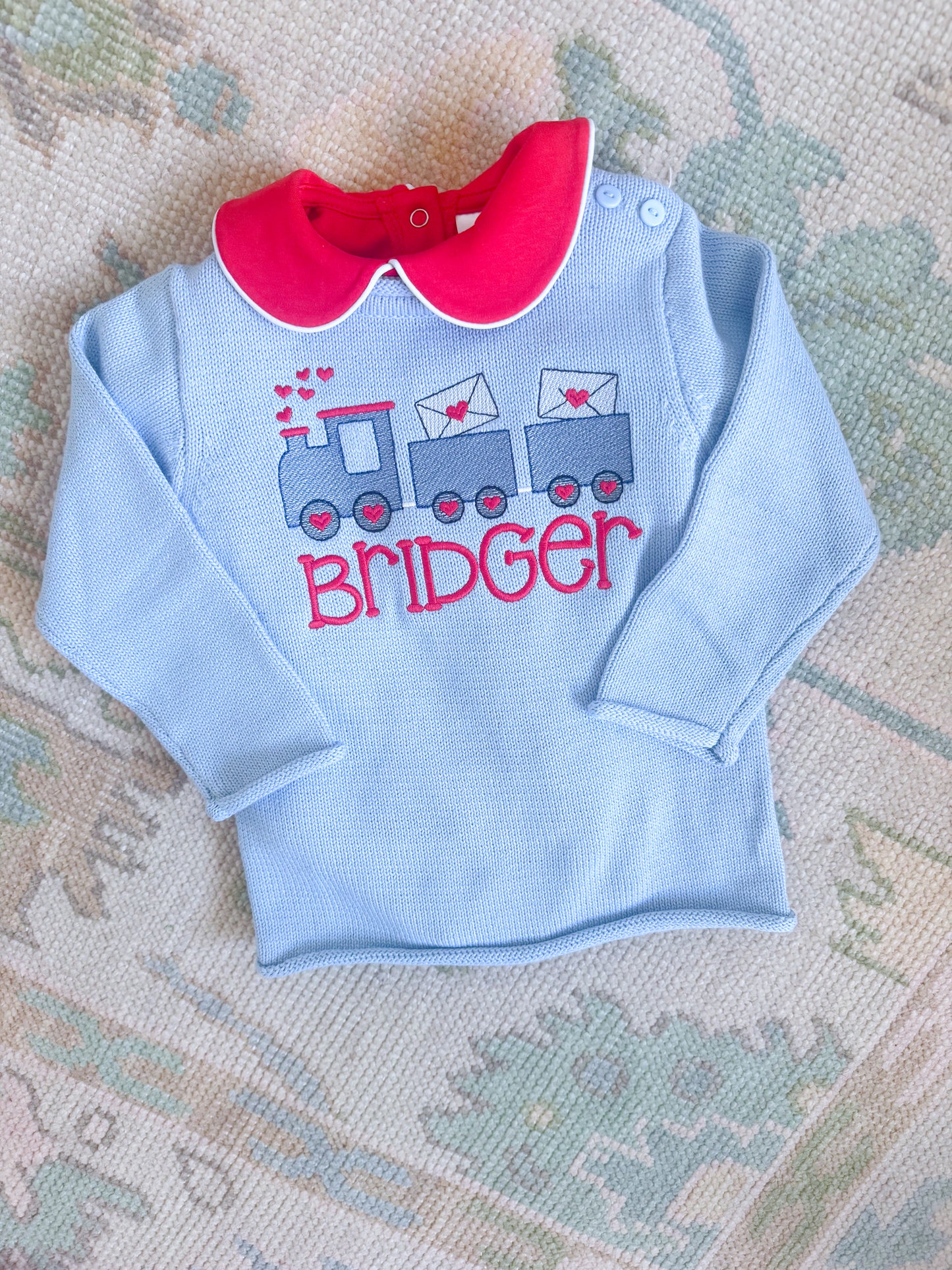 Boys Valentines Roll Neck Sweater