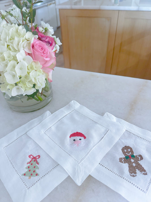 Embroidered Cocktail Napkin - Set of 4