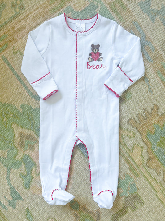 Valentines Picot Trim Footies