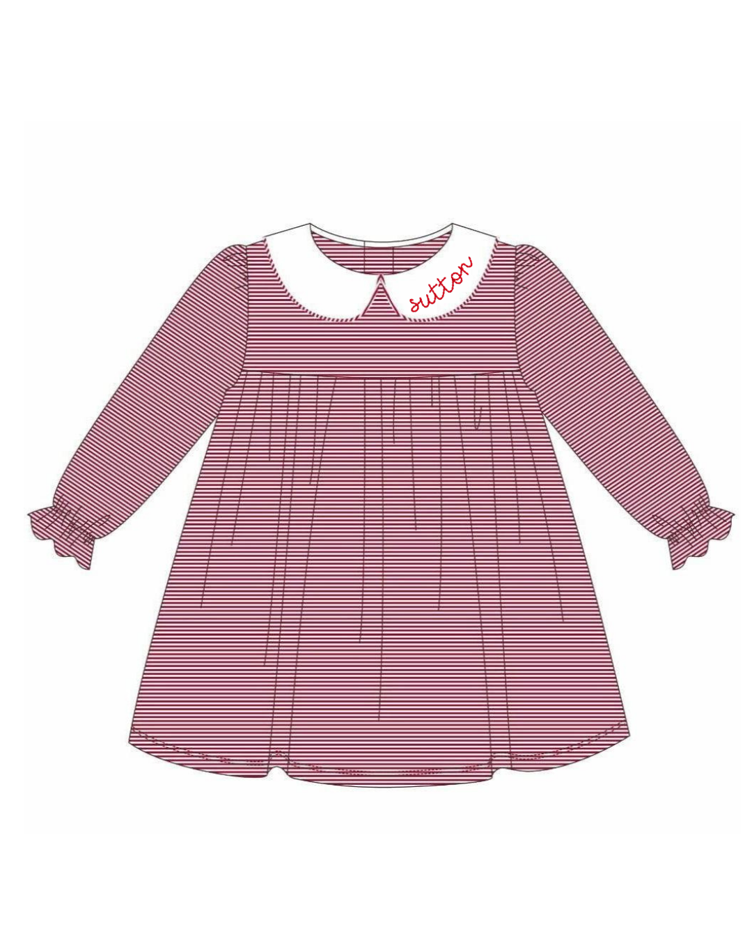 Lottie Dress - Red Stripe