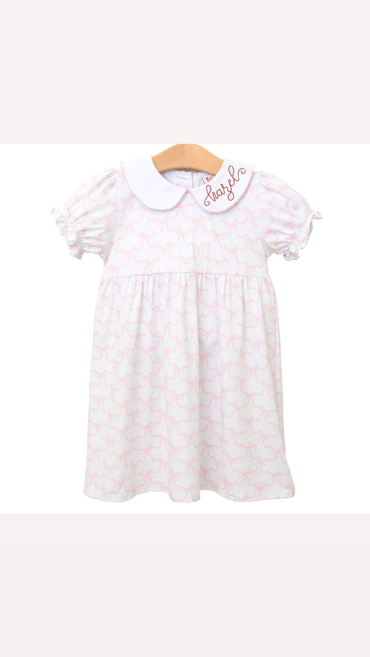 Pink Trellis Bows Charlotte Dress