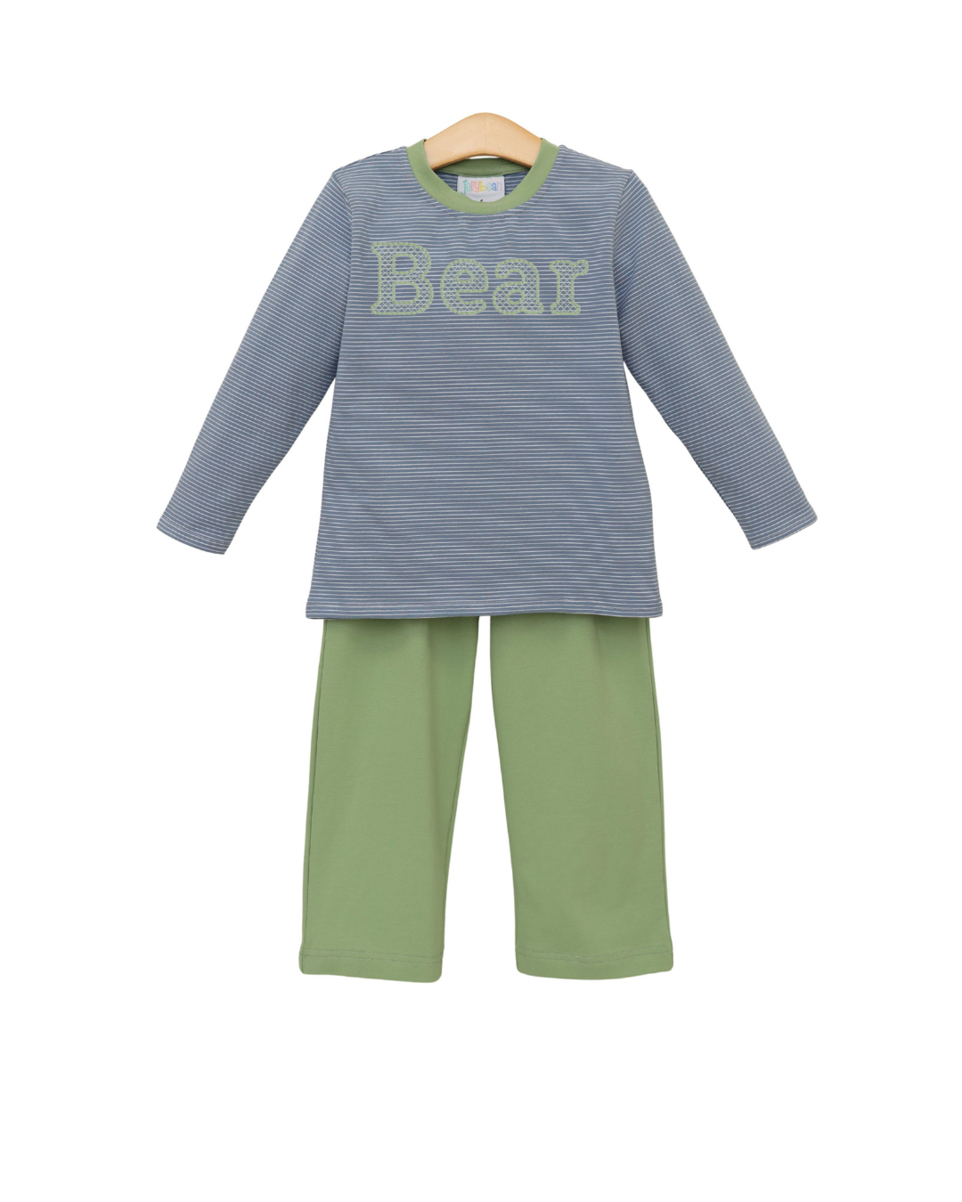 Thomas Pants Set- Dusty Blue Stripe/Sage
