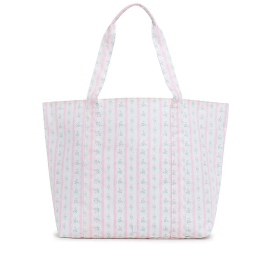 Jumbo Tote X- Large Tote Pink Ribbon Floral
