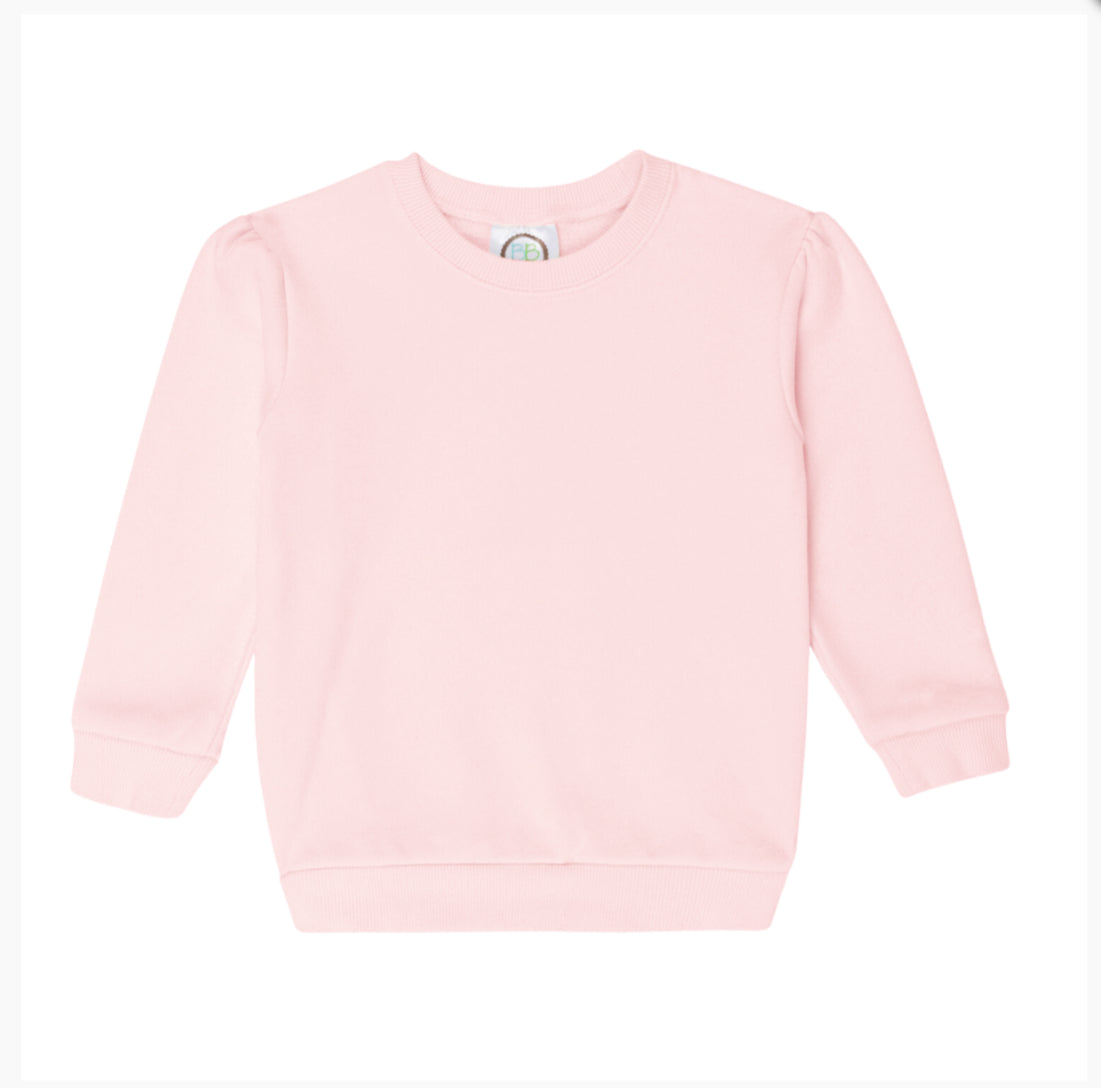 Embroidered Puff Sleeve Sweatshirts