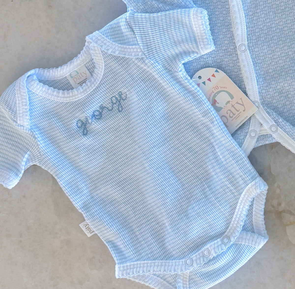 Preorder Paty - Knit Overlap Shoulder Onesie