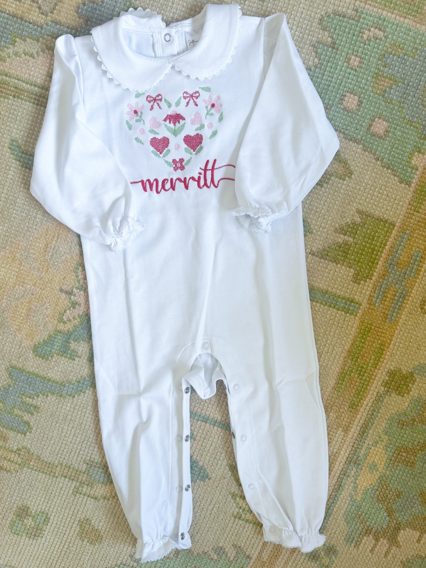 Girls Valentines Long Sleeve Romper