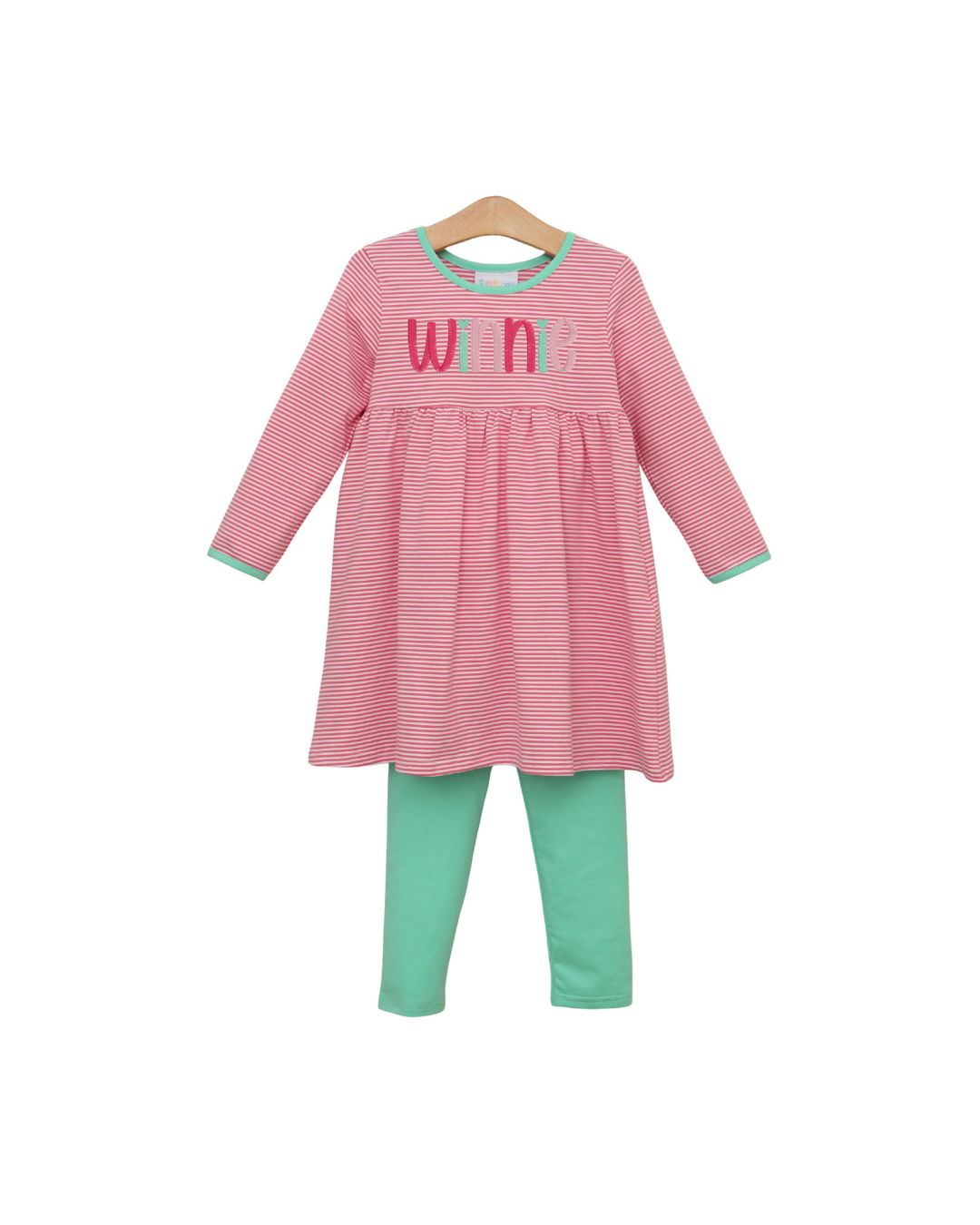 Sadie Pants Set- Pink Stripe/Mint