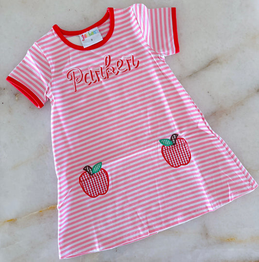 Apple Pocket Applique Dress