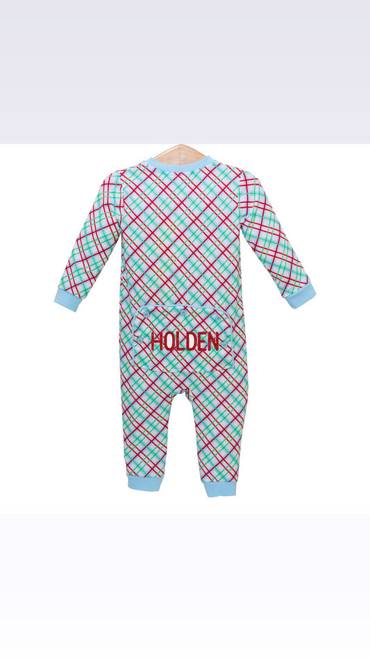 Merry & Bright Christmas Plaid Romper