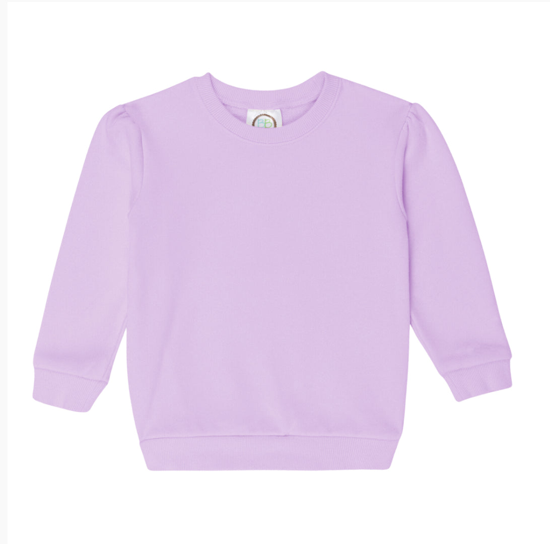 Embroidered Puff Sleeve Sweatshirts