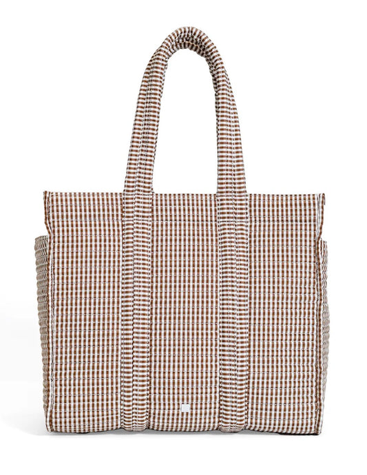 Quilted Go Go Tote - Gingham Coco