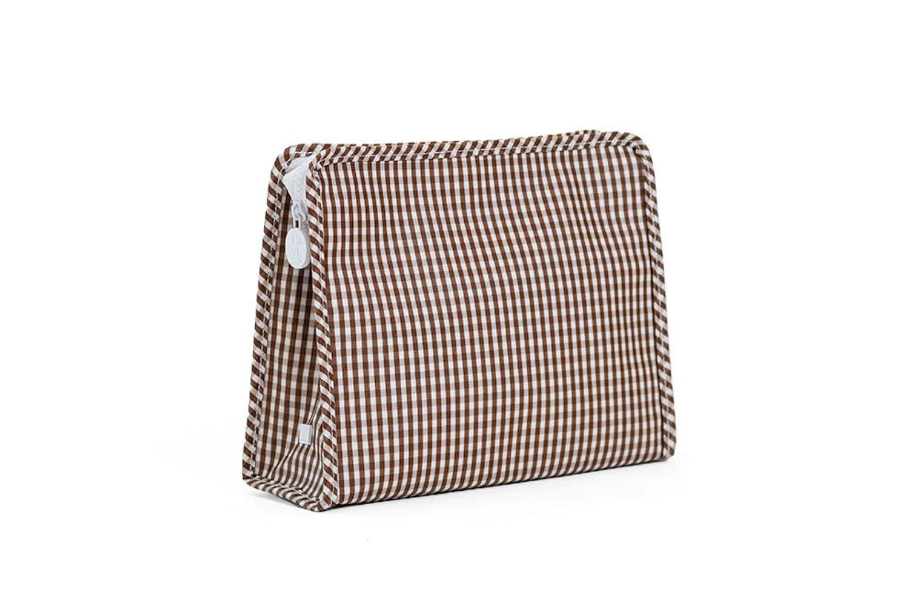 Roadie Large Zip Pouch - Gingham Coco