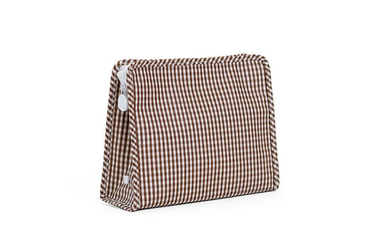 Roadie Large Zip Pouch - Gingham Coco