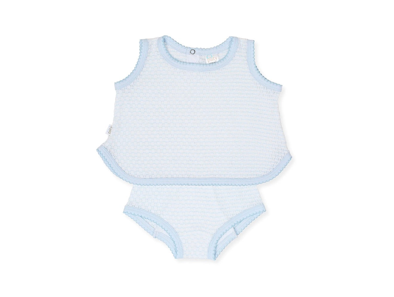 Pre OrderPaty - Paty Knit Pinstripe Diaper Set w/ Pima Trim