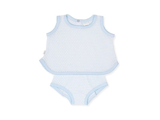 Pre OrderPaty - Paty Knit Pinstripe Diaper Set w/ Pima Trim