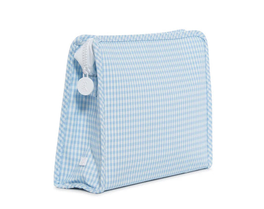 Roadie Large Zip Pouch - Gingham Mist