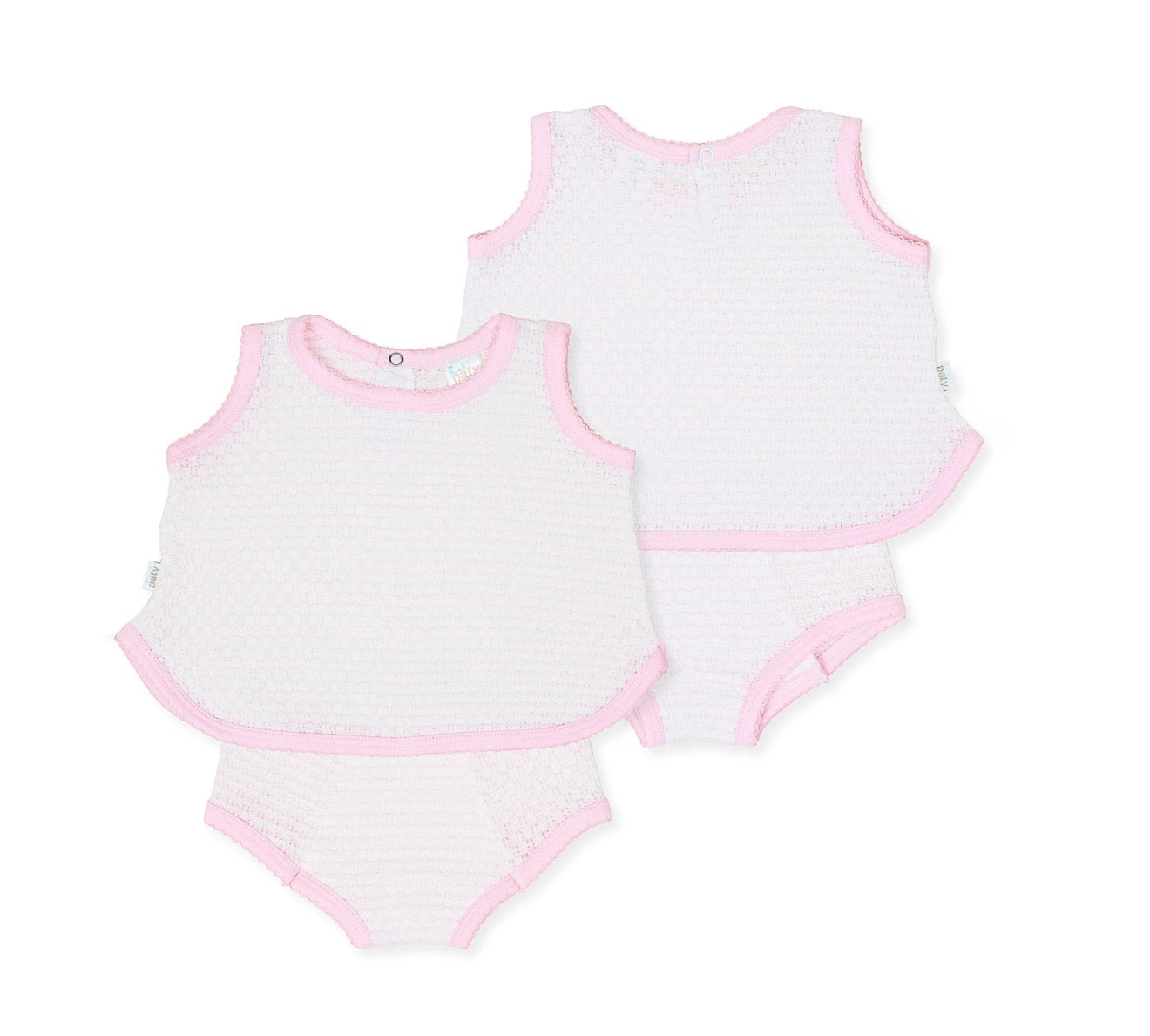 Pre OrderPaty - Paty Knit Pinstripe Diaper Set w/ Pima Trim