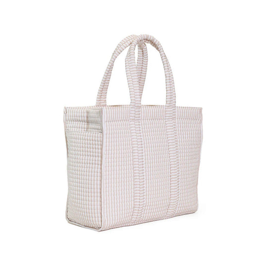 Quilted Go Go Tote - Pimlico Stripe Sand