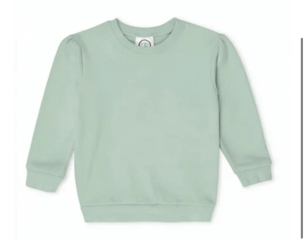 Embroidered Puff Sleeve Sweatshirts