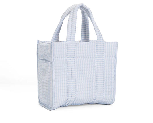 Quilted Mini Go Go Tote - Light Blue