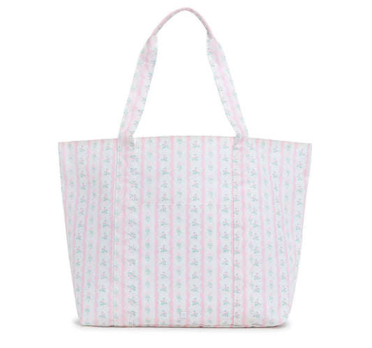 Jumbo Tote X- Large Tote Pink Ribbon Floral