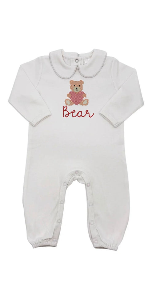 Boys Valentines long sleeve romper