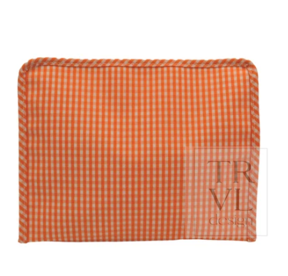 Roadie Large Zip Pouch - Gingham Orange
