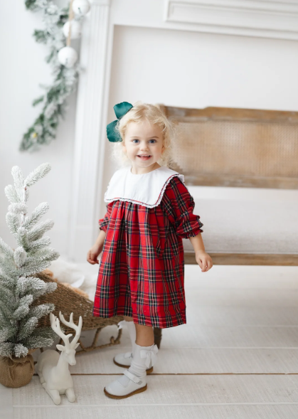 Girls Christmas Plaid Dress