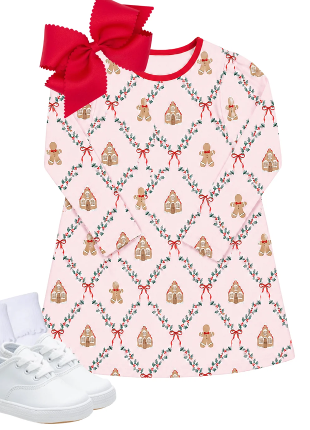 Knit Gingerbread House Dress