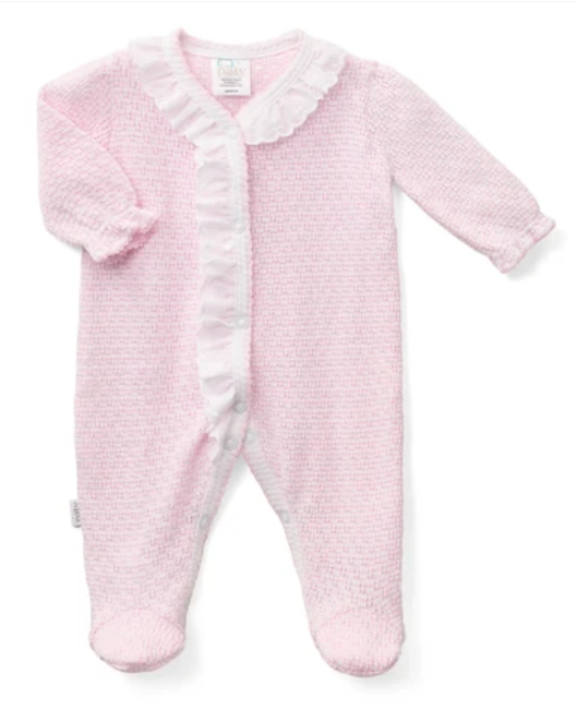 Preorder Paty - PatyKnit Solid Color Footie with Peter Pan Eyelet Collar