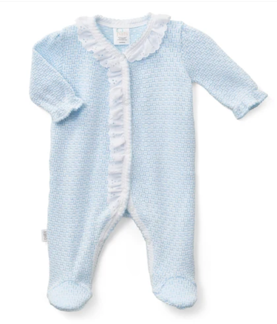 Preorder Paty - PatyKnit Solid Color Footie with Peter Pan Eyelet Collar