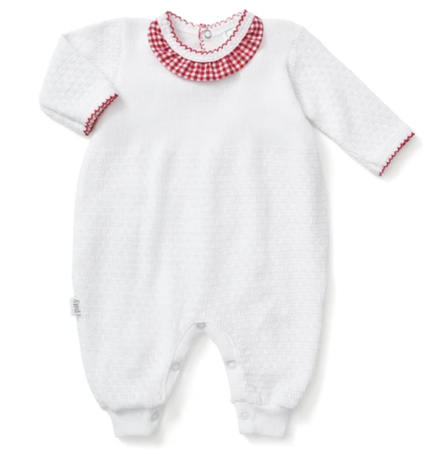 PreOrder Paty - PatyKnit Romper With Gingham Ruffle