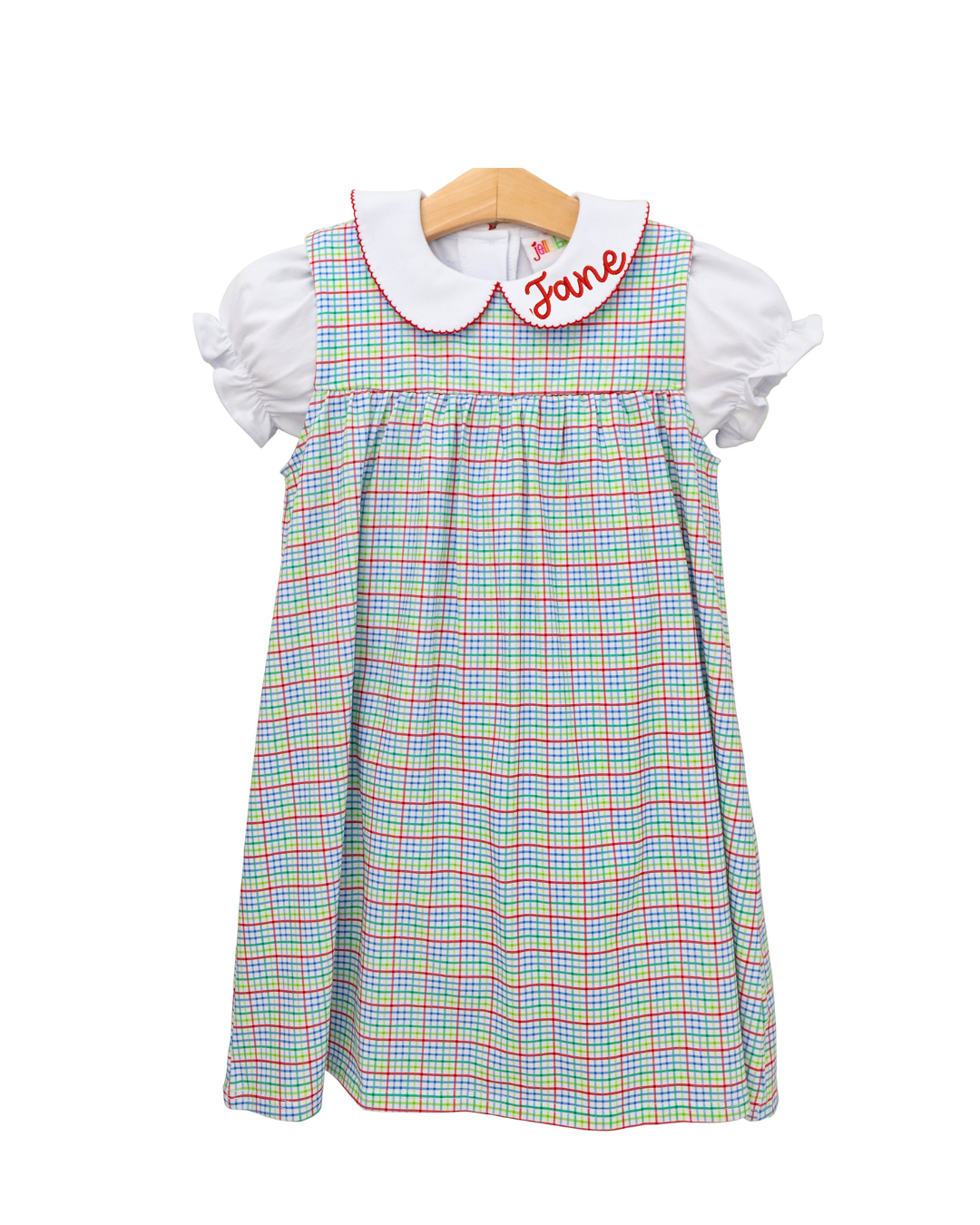 Primary Plaid Jumper Set
