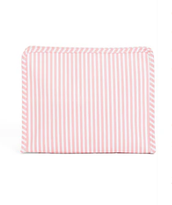 Roadie Large Zip Pouch - Pimlico Stripe Dusty Rose